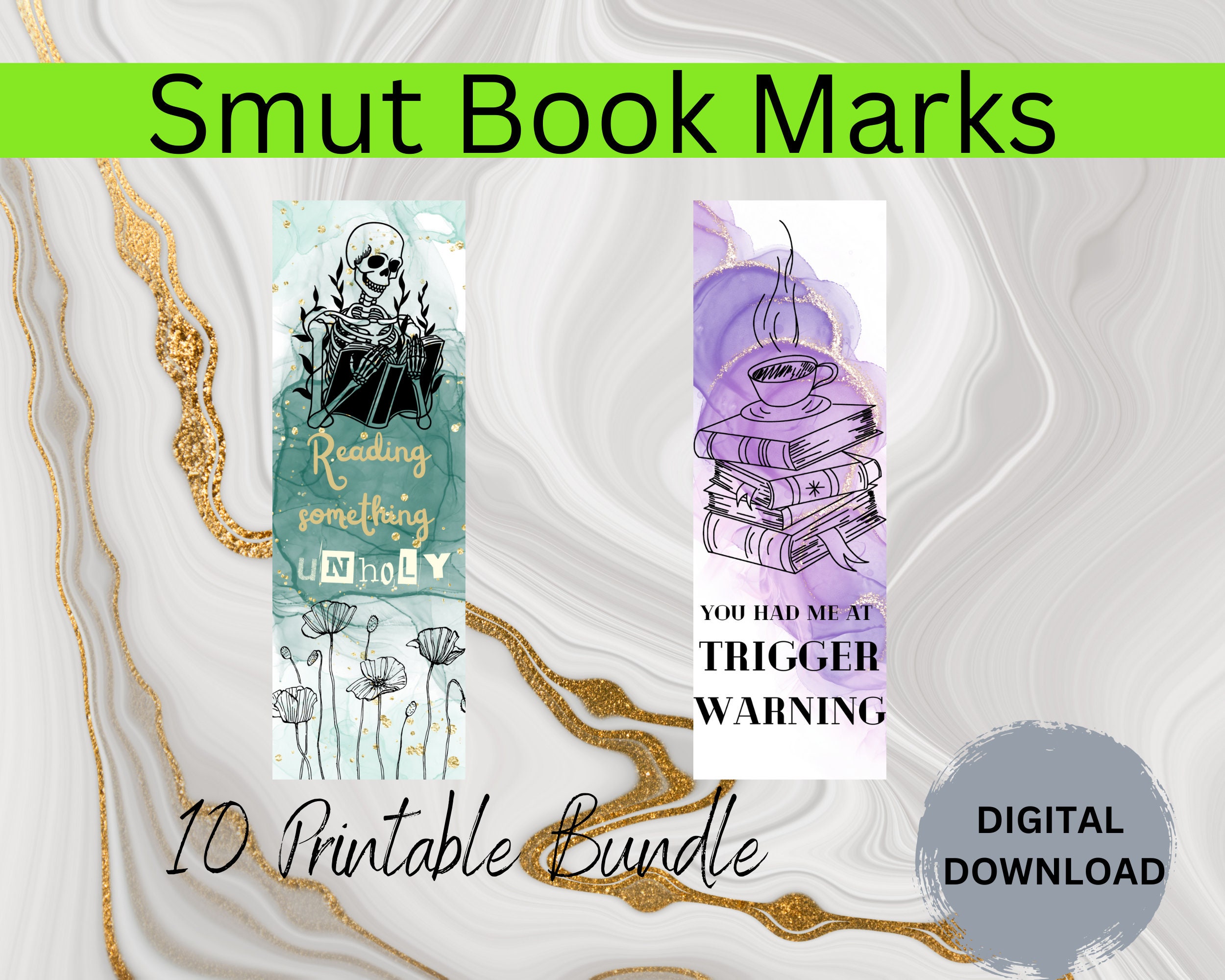 Smut Book Marks, Sublimation Book Mark Designs, Printable Book Mark ...