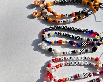 Pasek do telefonu z zawieszką z motywem kierowcy F1: breloczek do kluczy z motywem Formuły 1