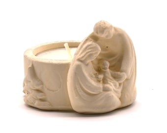 NATIVITY SCENE CANDLE, Christmas Candle, Baby Jesu Candle, Holy Family Candles, Small X-mas candle, Christmas Candle Holder