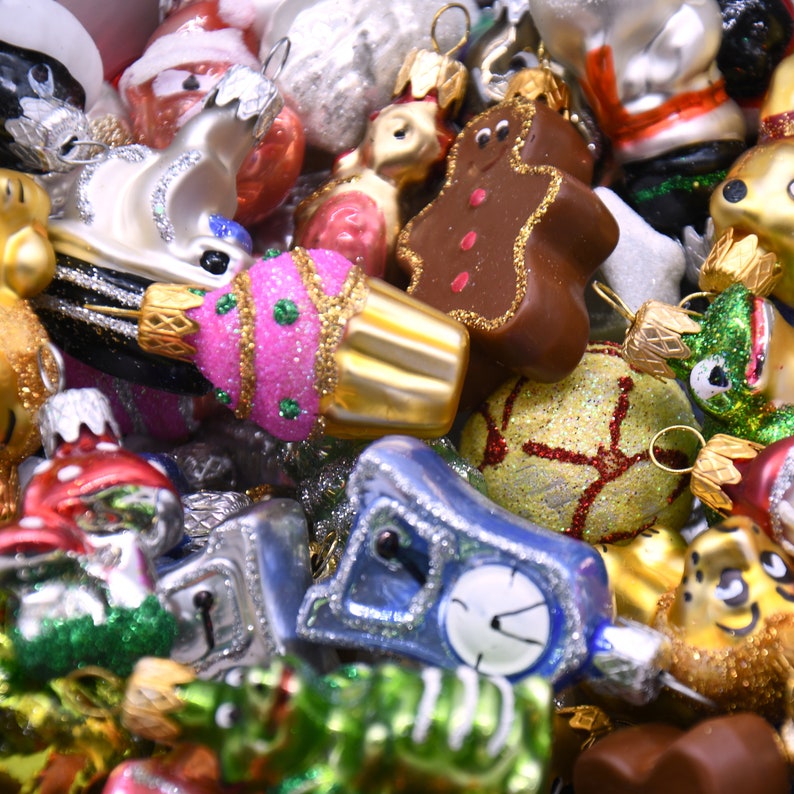 12 Mini Glass Ornaments, Animal ornaments, Small Ornaments image 2