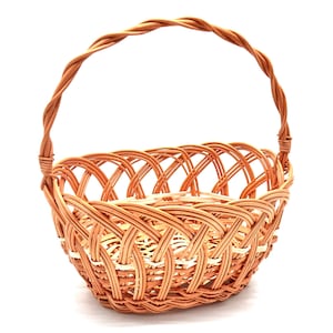 Wicker Easter Basket, Traditional Polish Koszyczek for Egg Hunt,  Handmade Holiday Decoration, Rustic Basket for Kids, Kosz Wielkanocny