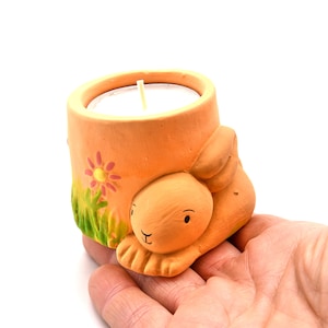 Easter Pastel BUNNY CANDLE HOLDER
