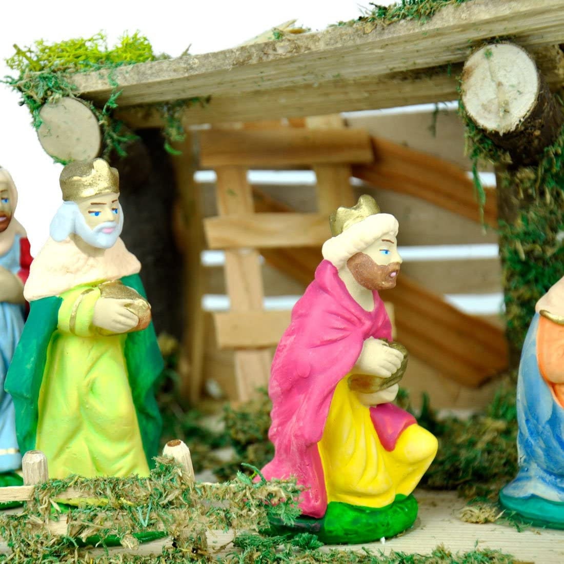 NATIVITY SET Handmade Traditional Wooden Stable Indoor Scene Etsy