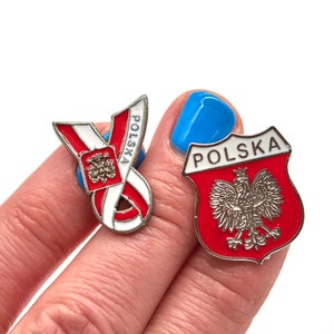 POLSKA LAPEL PIN with Polish Eagle, Polish Gift, Poland