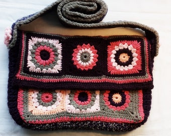 Granny Square Crochet Shoulder Bag