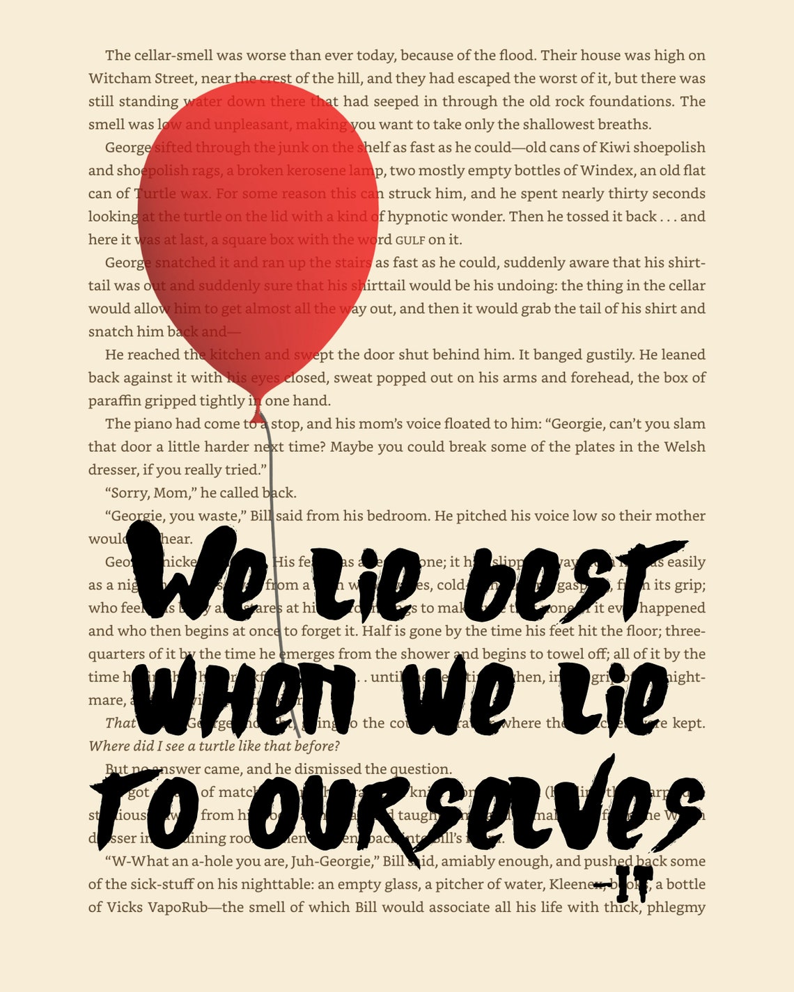 Stephen King We Lie Best When We Lie to Ourselves Quote | Etsy