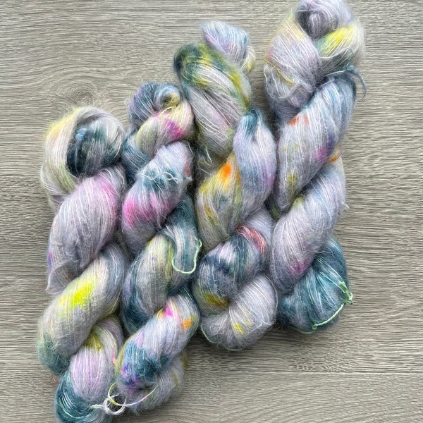 Mr. Percy Knits | Hand Dyed Yarn | Skyburst | Lace Weight Fluff | Baby Suri Alpaca/Silk | 328yds/50g