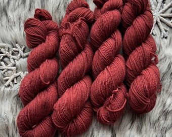 Hand Dyed Yarn | Mr. Percy Knits | Tonal Brick | DK Weight Yarn 4 ply | 100% Superwash Merino | 246yds/100g