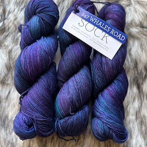 DESTASH | Malabrigo Sock | 247 Whales Road | Sock/Fingering Weight Yarn 3 ply | 100% Superwash Merino Wool | 440yds/100g