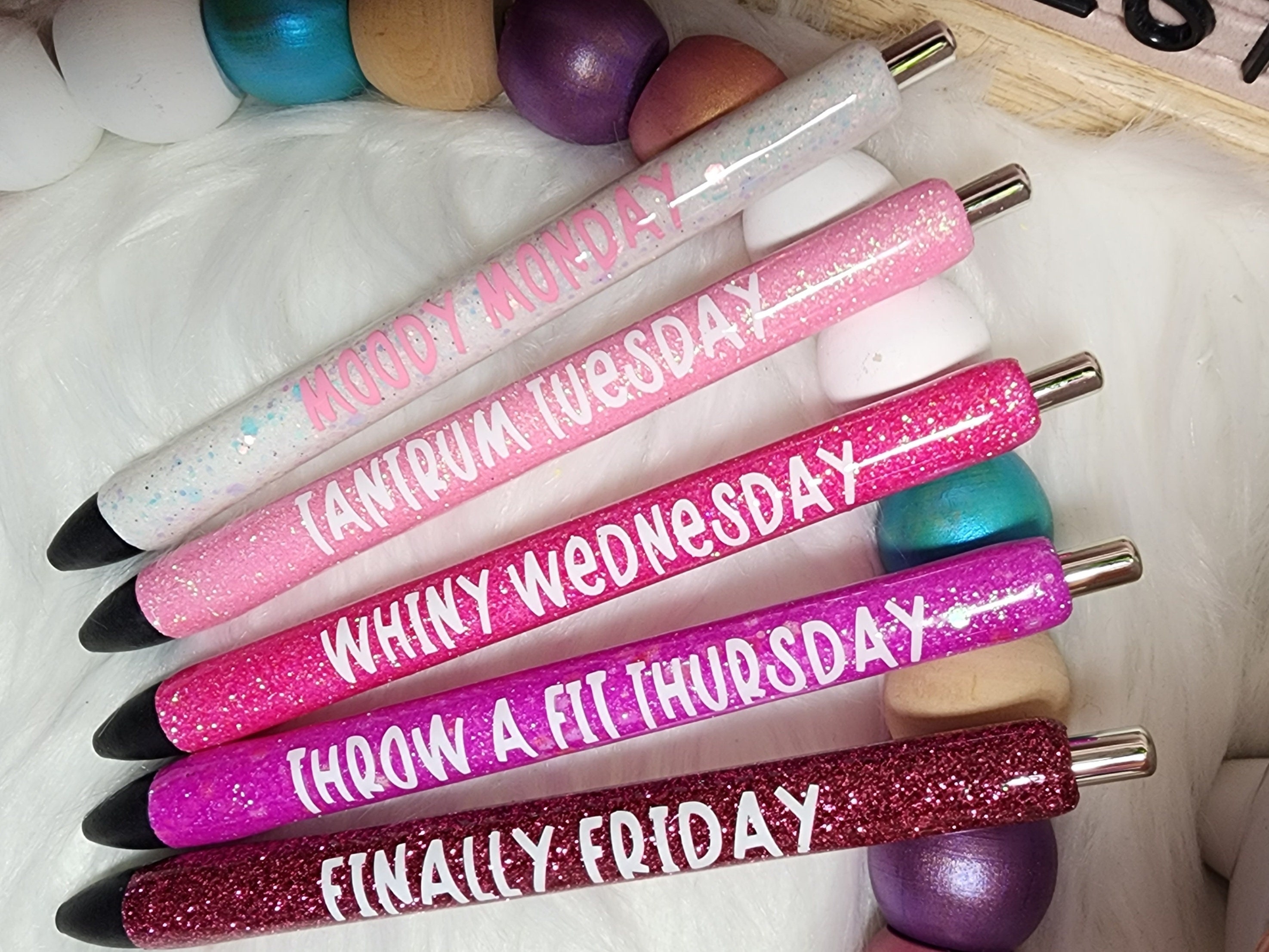 Days of the Week Pens, Moody Pens, Sarcastic Pens, Funny Pens, Sassy Pens, Work  Pens, Snarky Pens, Papermate Inkjoy Pens, Refillable Pens 