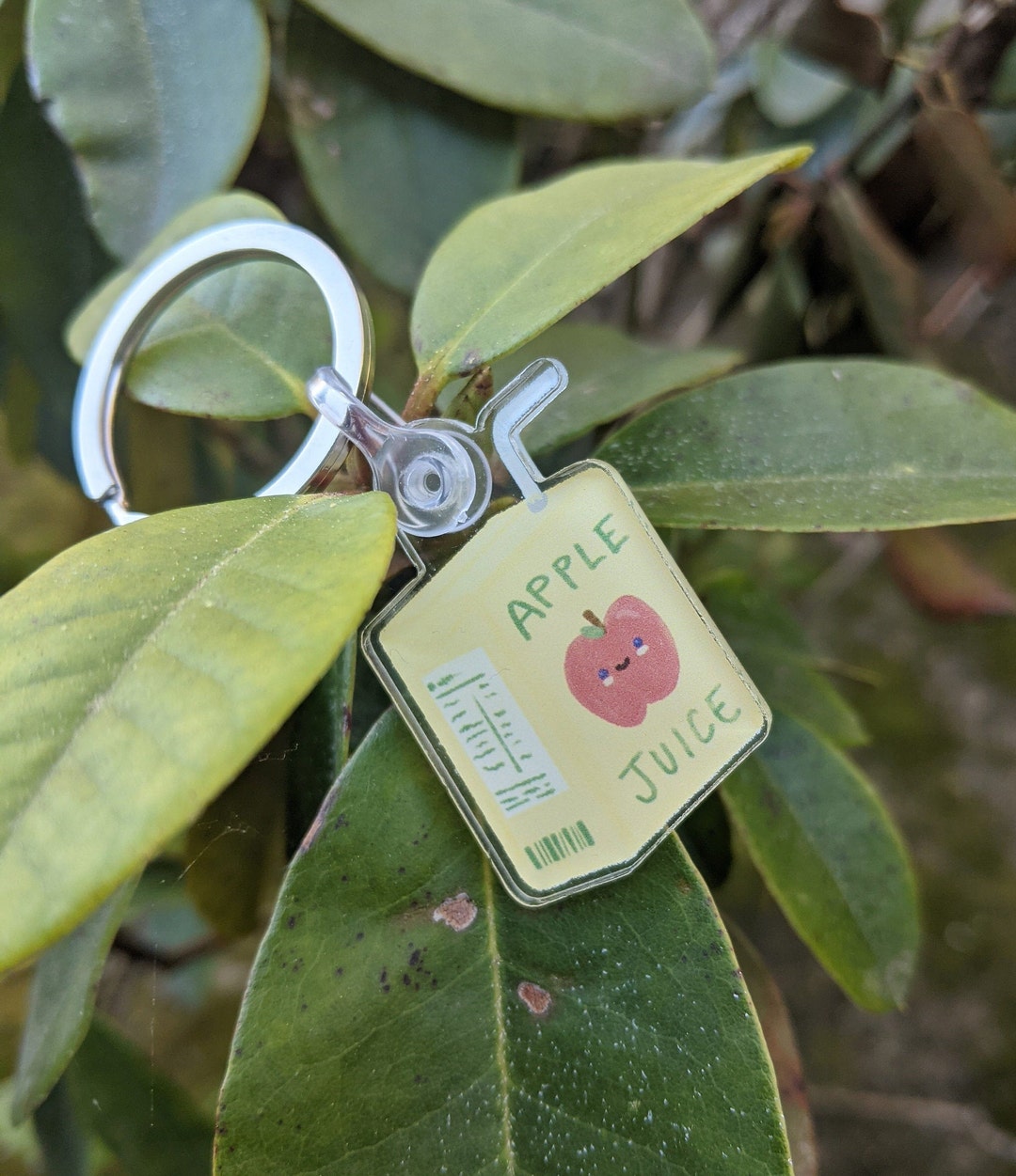 Apple Juice Keychain Etsy