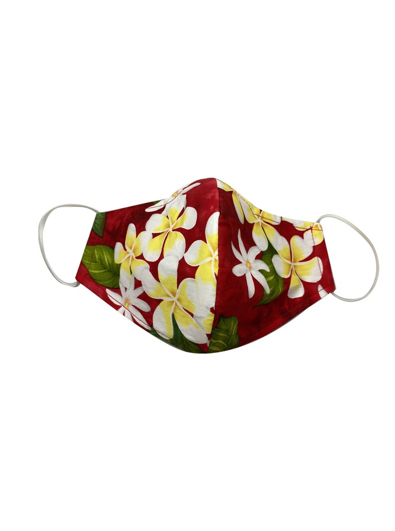 Hawaiian Plumeria Floral Face Masks Reversible Washable Etsy