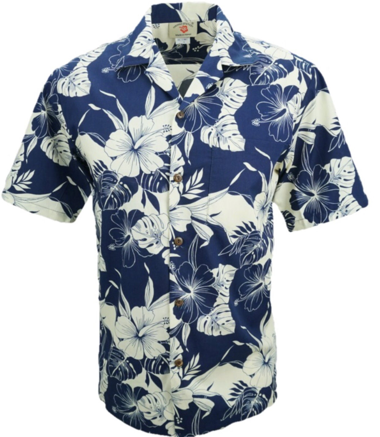 Hawaiian Shirt Hibiscus Leaf Print Made In Hawaii | Etsy