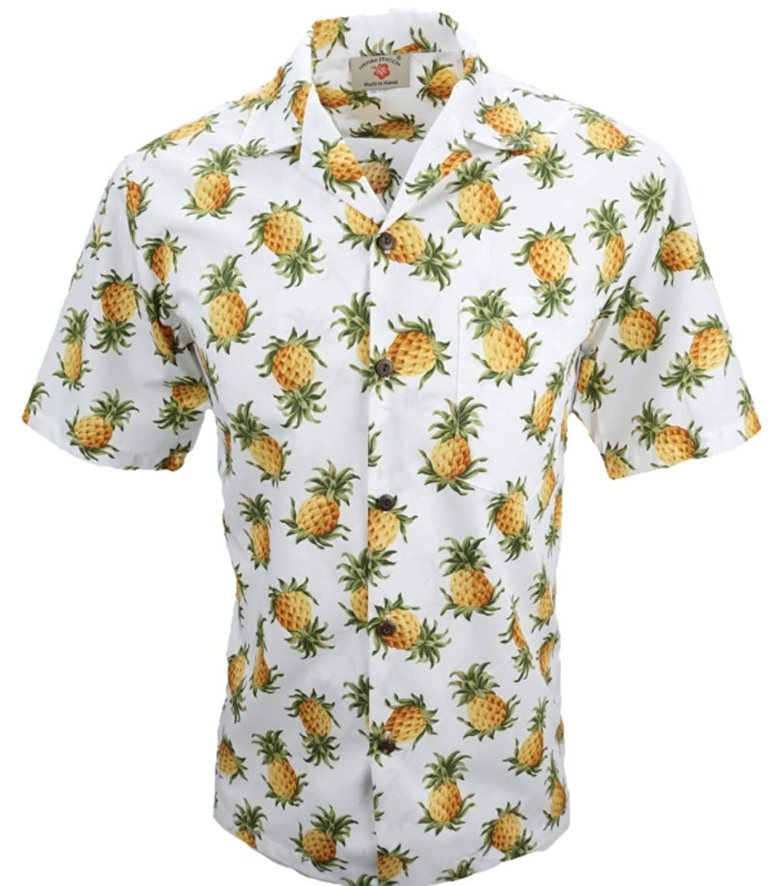 Hawaiian Shirt Pineapples Print Made In Hawaii Etsy
