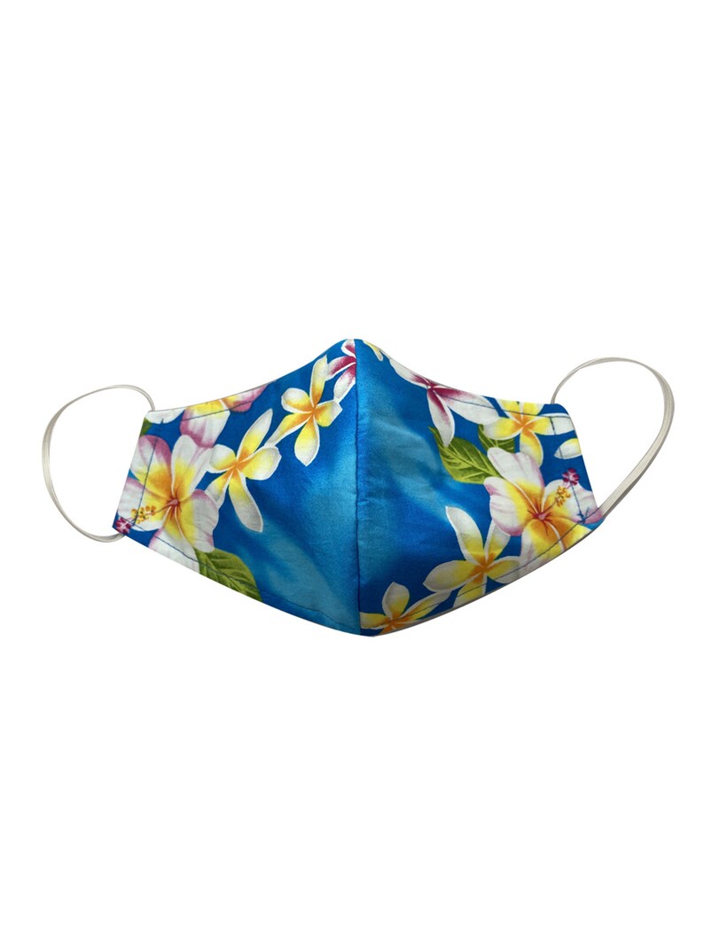 Hawaiian Plumeria Floral Face Masks Reversible Washable Etsy