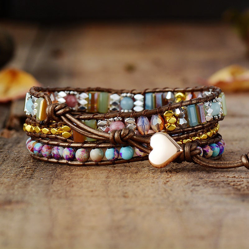 Imperial Stone Heart Bracelet, Protection Healing Bracelet, Spiritual…