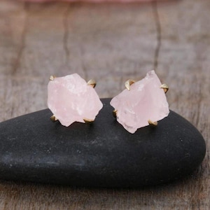 Rose Quartz Amethyst and Malachite Gold Earrings Rambling Rose Earrings