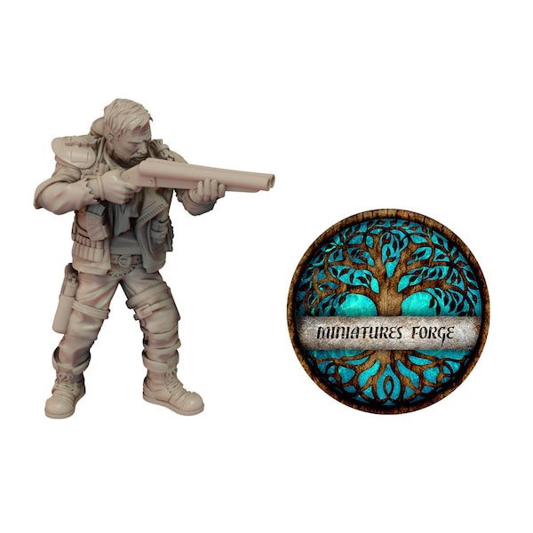 PaP Wasteland agent routier Sam Hardy 1 - | Donjons et dragons mini | Miniatures de science-fiction, miniatures Cyberpunk pour la peinture