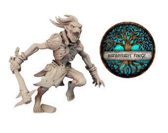 Ag Barrow Ghouls B1 ghoul miniature - Get FREE Wooden RPG engraved BOX! DnD miniatures | Dungeons and dragons D&D