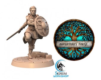 Saint Astrid, Maiden of the shield - | Dungeons and dragons mini |