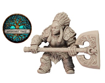 Ag Lok-Badar Defenders E4 dwarf barbarian- Get FREE Wooden RPG engraved BOX! Miniatures for Dungeon and dragons rpg, painting