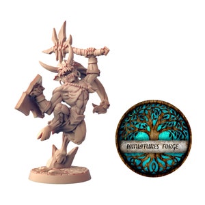 Ag Demon ax and shield grunt Artisan Guild Dungeons and dragons mini rpg and painting image 1