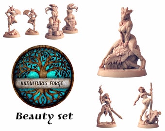 Beauty heroes set - | Dungeons and dragons mini | tabletop