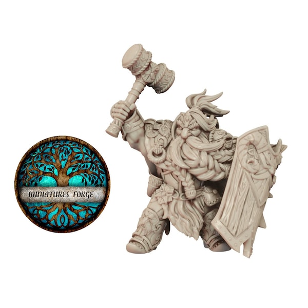 Paladin Cleric Dwarf cleric miniature Ag Alvar Jotunnbani dwarf cleric paladin King | Dungeons and dragons mini | rpg,