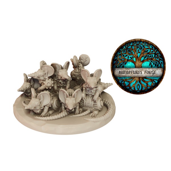 Rp Clockwork rat swarm miniature - | Dungeons and dragons mini |