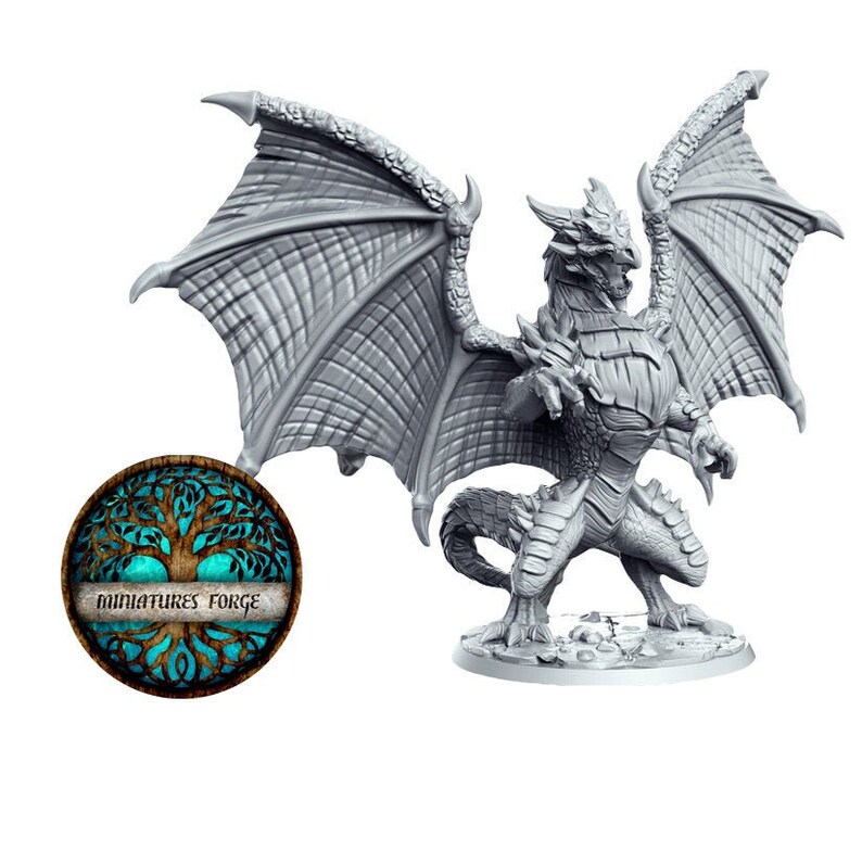 Dungeons and dragons D/&D tabletop miniatures Get FREE Wooden RPG engraved BOX Flimtrax blue dragon miniature DnD miniatures