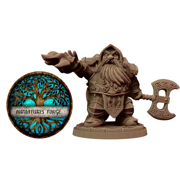 Mm Dorfas the dwarf eldritch knight miniature - | Dungeons and dragons mini |  DnD miniatures | Dungeons and dragons D&D miniatures