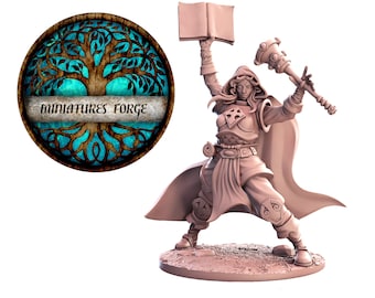 Stl Cleric Female stl miniatures - | Dungeons and dragons mini | rpg and painting tabletop