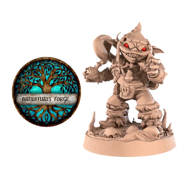 BtB Goblin alchemist miniature - | Dungeons and dragons mini | Goblin miniature |
