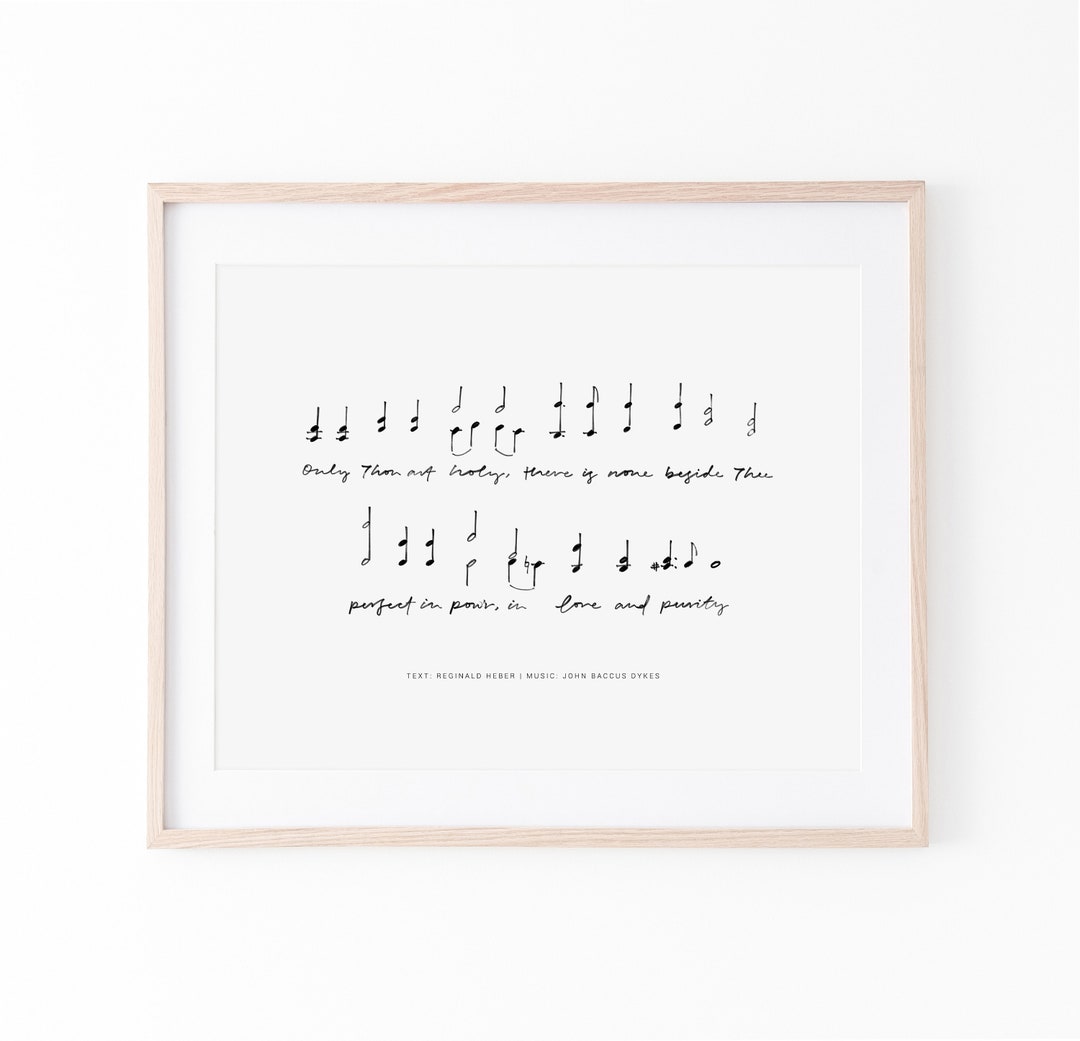 Holy Holy Holy Lyric and Music Note Art Print, Hymn Lyric Art Print ...