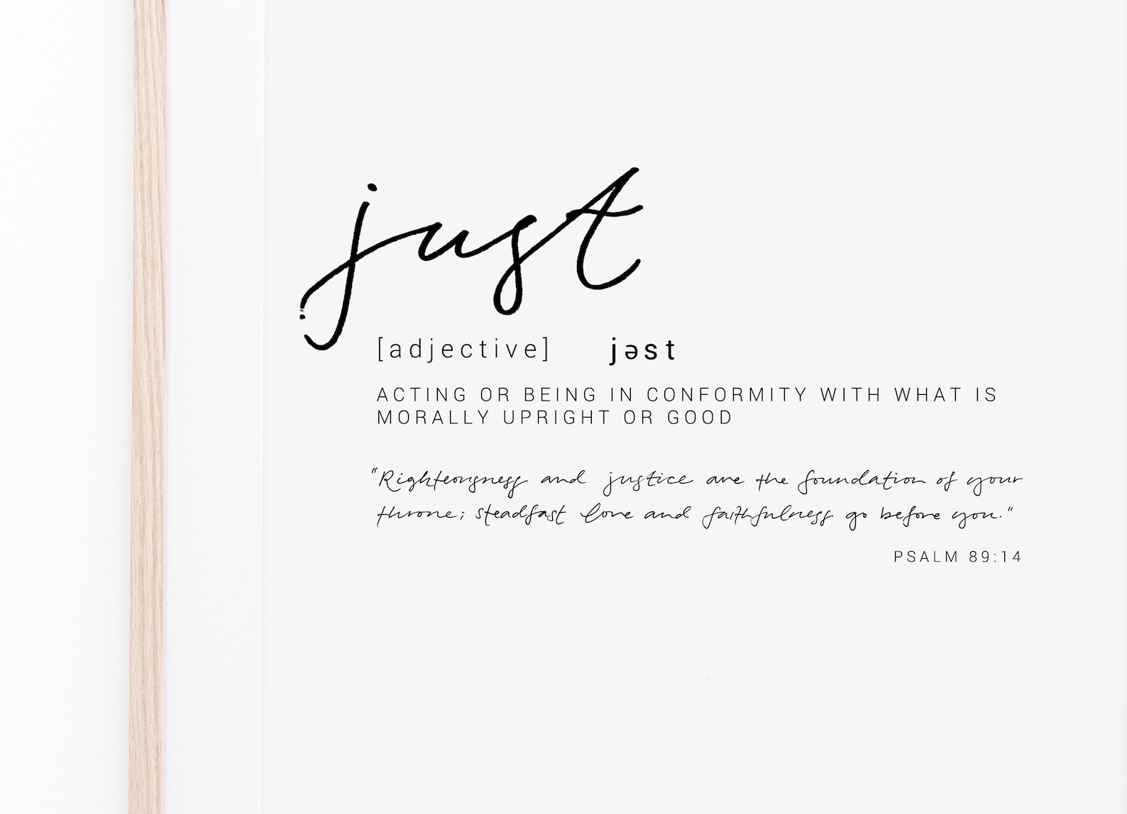 Just Definition Art Print Bible Verse Art Print Christian Etsy