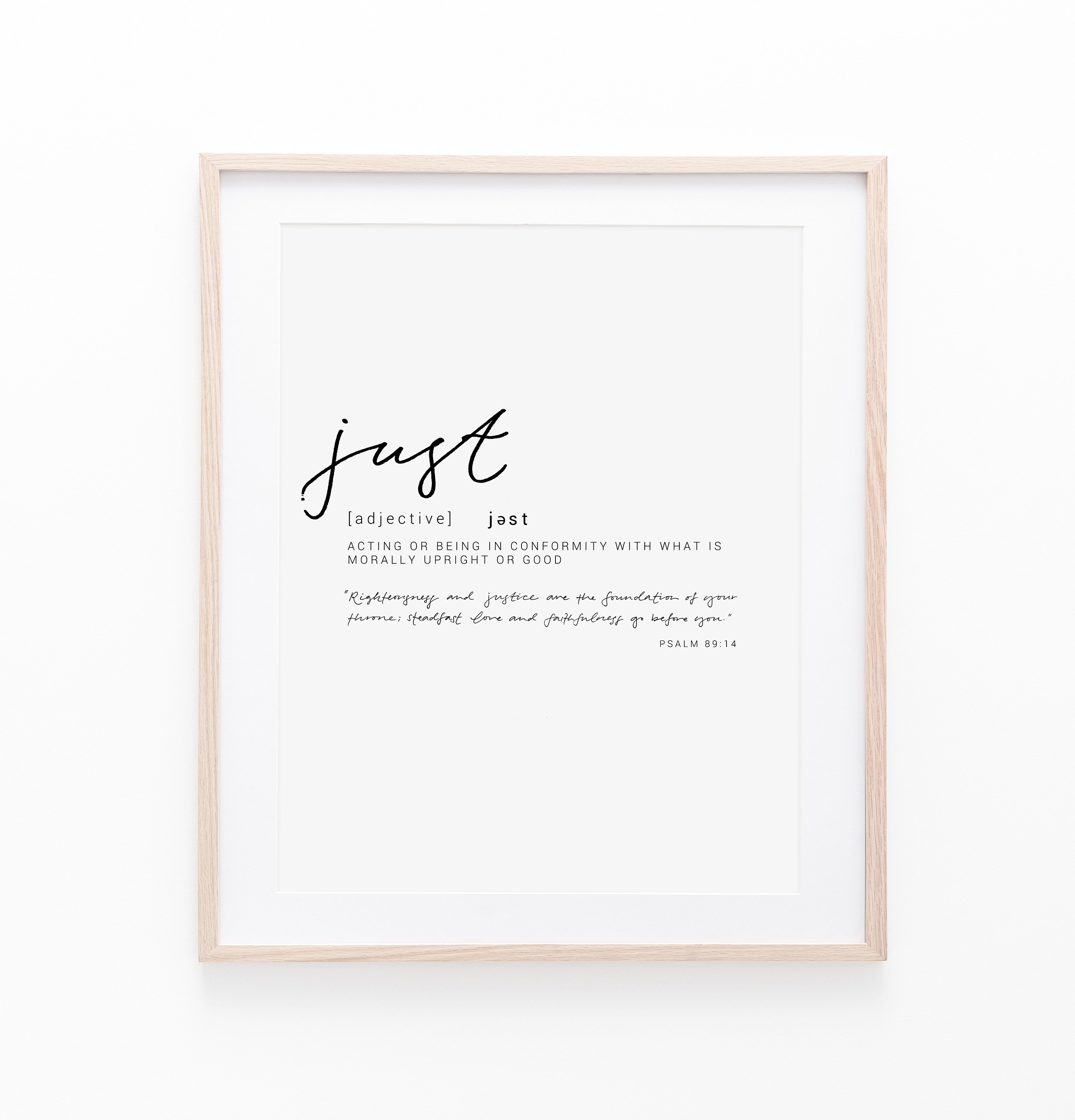 Just Definition Art Print Bible Verse Art Print Christian Etsy