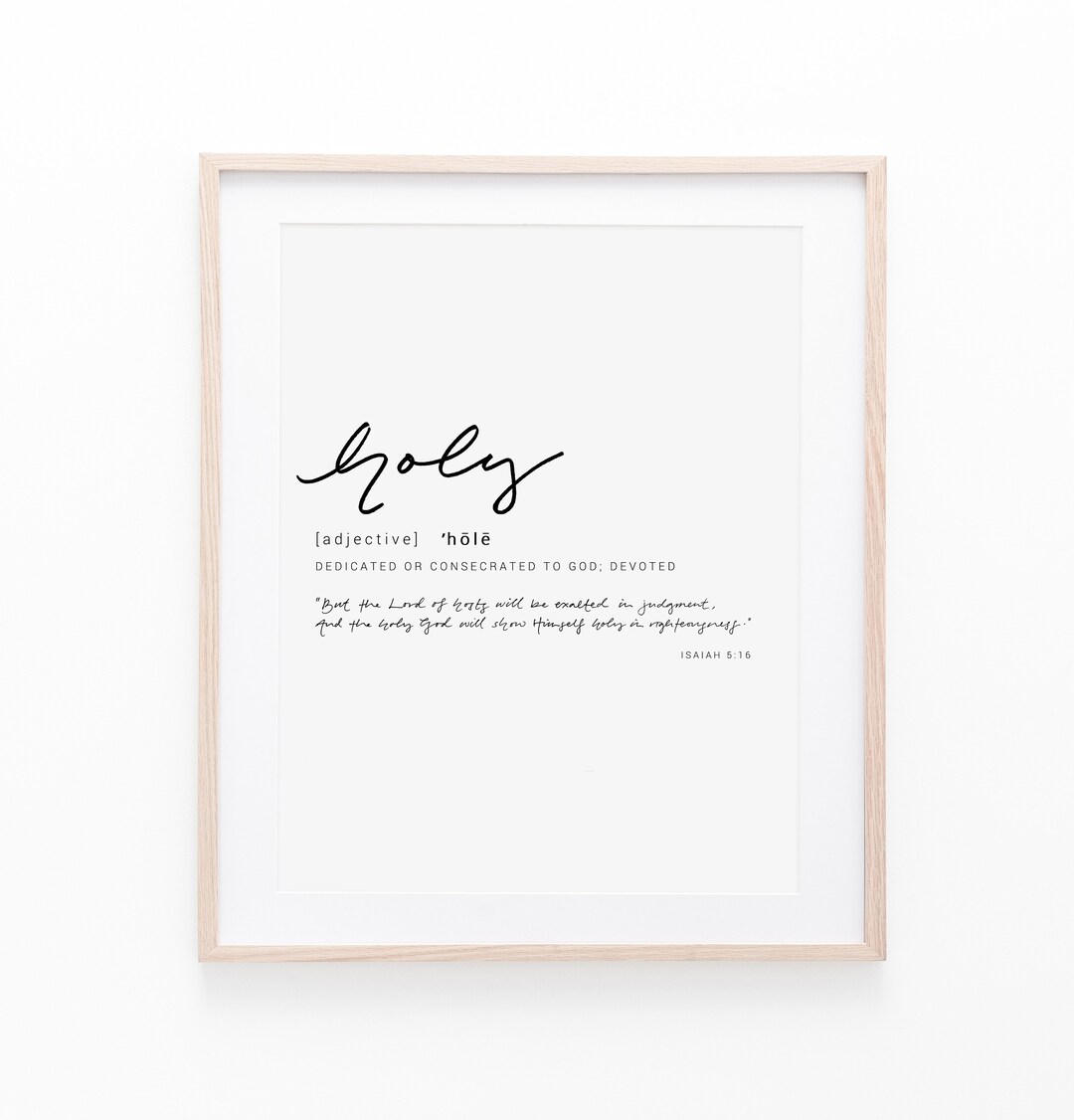 Holy Definition Art Print Bible Verse Art Print Christian Etsy