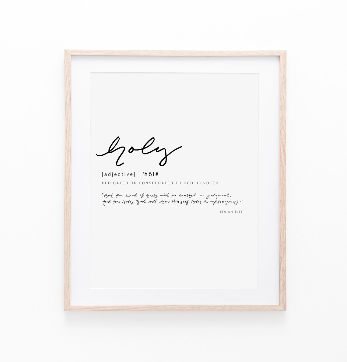 Holy Definition Art Print Bible Verse Art Print Christian Etsy