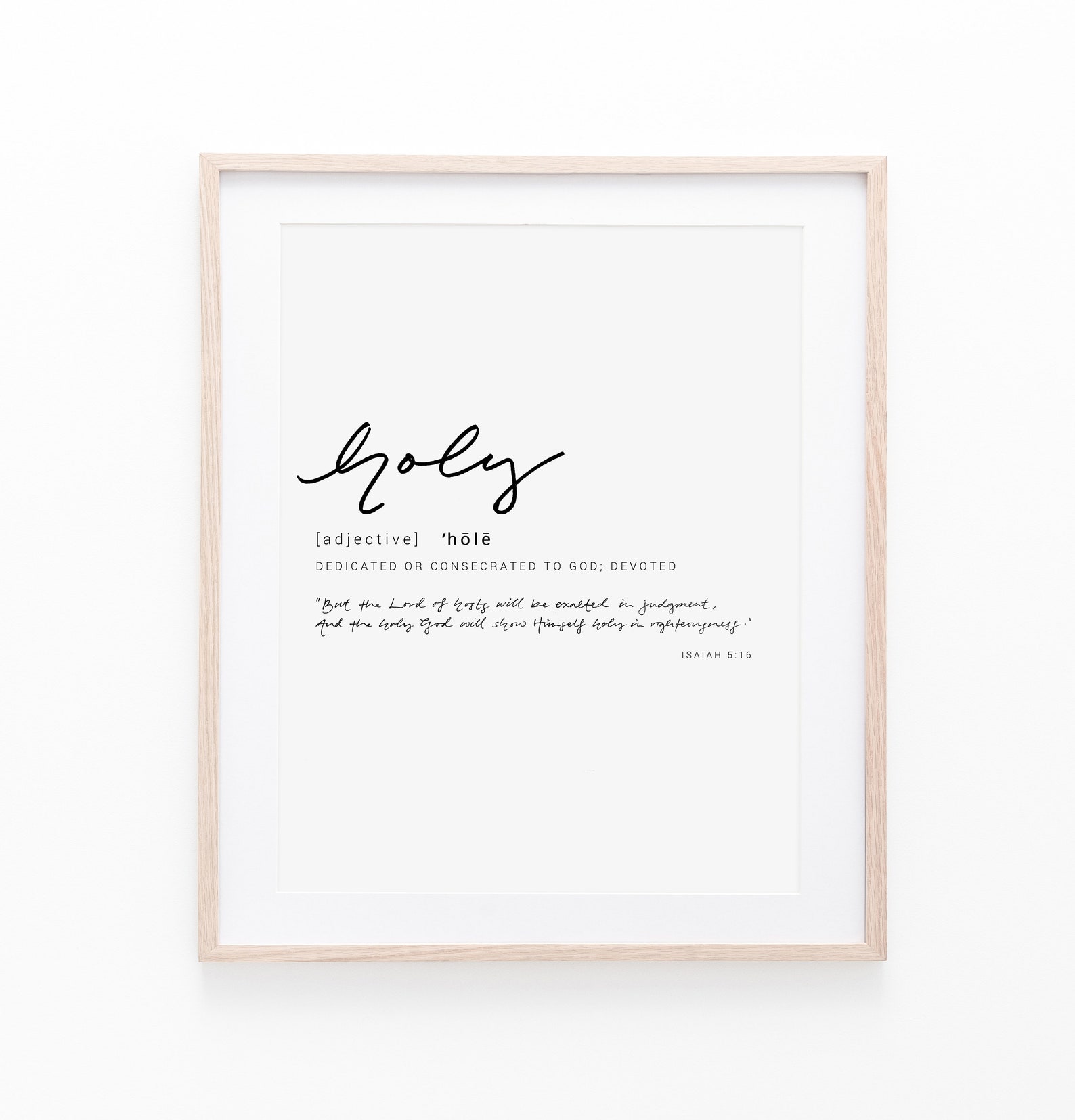 Holy Definition Art Print Bible Verse Art Print Christian Etsy