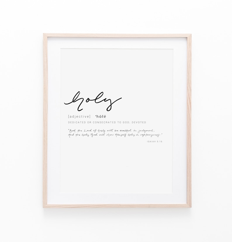 Holy Definition Art Print Bible Verse Art Print Christian Etsy