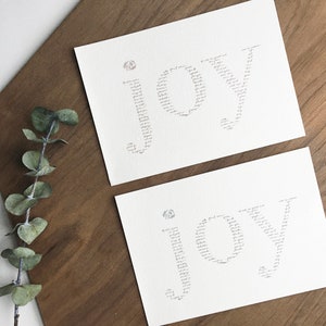 JOY Weihnachtskarte Set von 8 PERSONALIZABLE | Handschriftliche Lukas 1:28-33 Passage | 5 x 7" Schwergewicht strukturiertes Papier | Christian Card