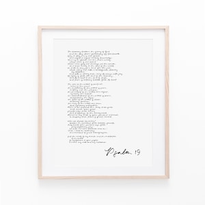 Psalm 11-20 Handgeschreven Art Print, Bijbelvers Muurkunst, Schriftmuurkunst, Minimalistisch Home Decor, Handgemaakt Cadeau