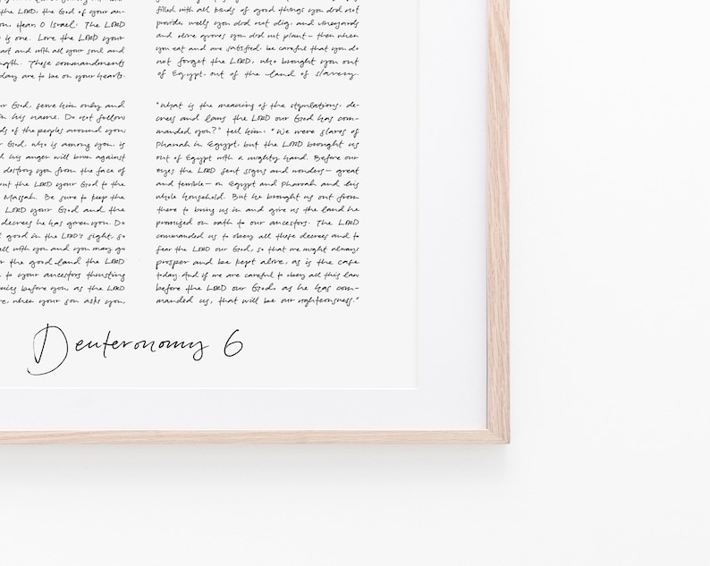 Deuteronomy 6 Handwritten Square Art Print Bible Verse Wall | Etsy