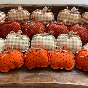 Small Fabric Pumpkins, Fall Bowl and Wreath Fillers
