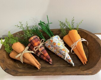 Easter Decor Fillers Cottage Decor Tiered Tray Decor Fabric Easter Carrots Spring Decor Basket Filler Farmhouse Set of 3 Carrots