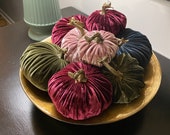 Velvet Pumpkins, Large, Medium and Small, farmhouse, handmade, home decor, fall