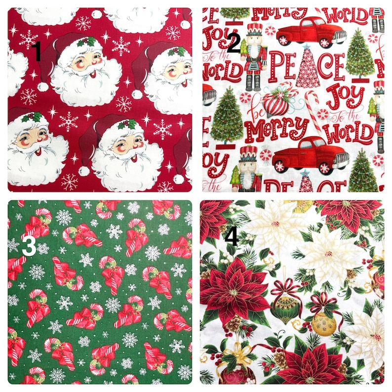 Reusable Christmas Fabric Gift Bag in several different patterns, Drawstring Holiday Wrap Santa Sacks, Jumbo size 2.75 feet tall image 3