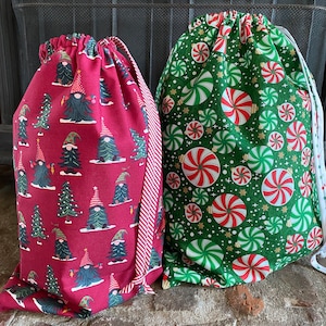 Weihnachtsgeschenk-Tasche; Wiederverwendbare Stofftasche; Grüne Weihnachtsverpackung; Kordelzug Weihnachtsgeschenk Tasche; Weihnachtsmanntaschen