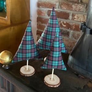 布製クリスマスツリー、ファームハウスクリスマスデコレーション、3個セット（小、中、大） 20.00