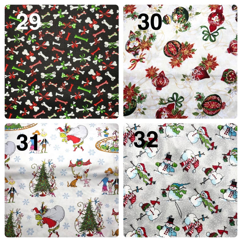 Reusable Christmas Fabric Gift Bag in several different patterns, Drawstring Holiday Wrap Santa Sacks, Jumbo size 2.75 feet tall image 10